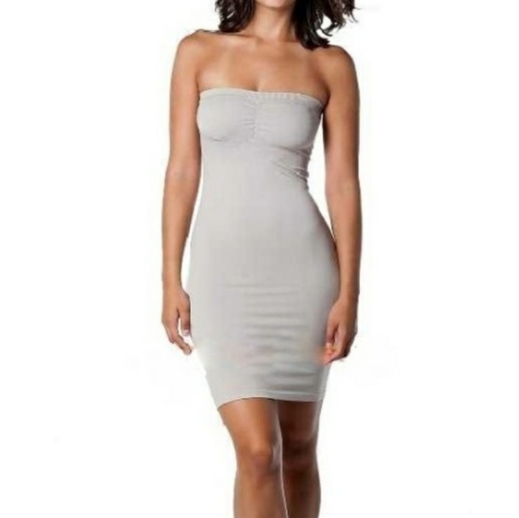bandeau slip dress